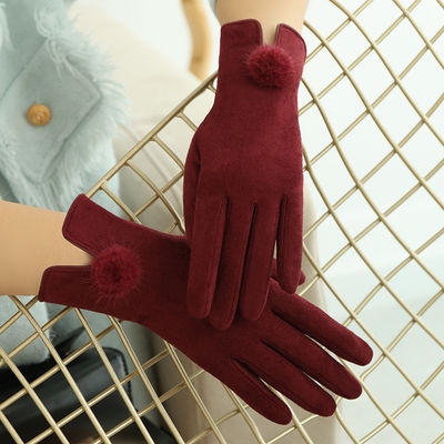 Fashion Red OEM 16x23cm Lady Motorcycle Gloves Cycling Winter Keep Warm