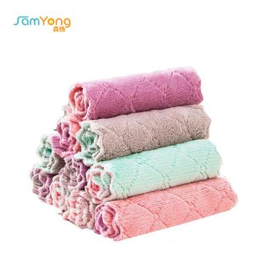 250gsm Quick Dry 30x30cm Kitchen Cleaner Cloth Household Soft Coral Fleece