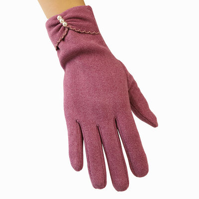 Ladies Warm Windproof Gloves Elegant Peral Mittens Female Fashion Women