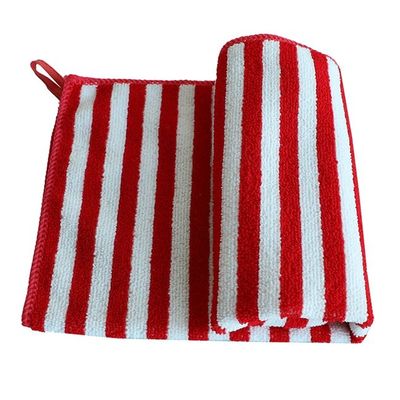 Custom Striped Terry 800gsm Microfiber Cloth Cleaning 40x40cm