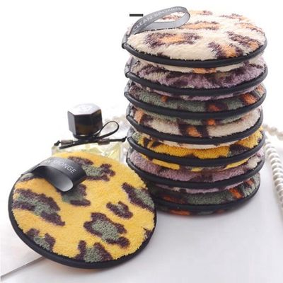 Leopard Print Washable Makeup Remover Pads Reusable Face Cleansing Pads