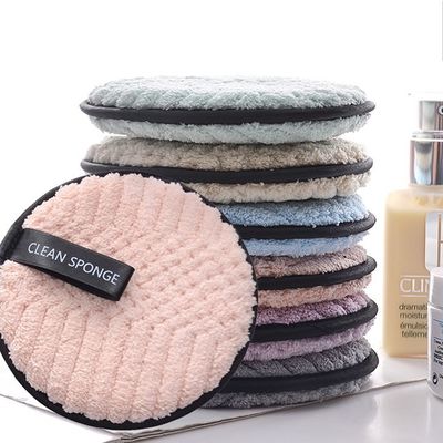 9cm Reusable Makeup Remover Pads Round Shape Facial Cleaning Microfiber Fabric