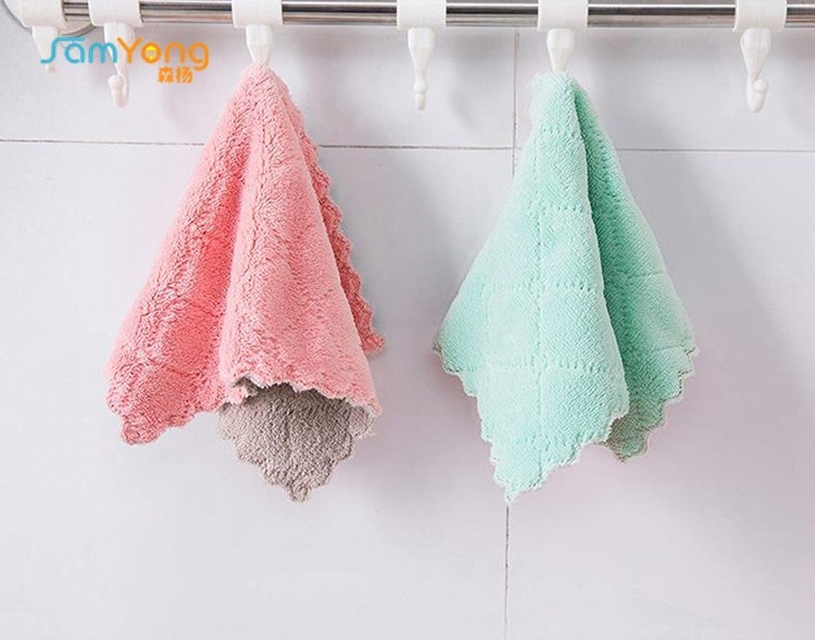 250gsm Quick Dry 30x30cm Kitchen Cleaner Cloth Household Soft Coral Fleece
